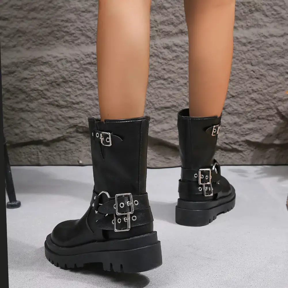 Versatile Round Toe Block Heel Boots
