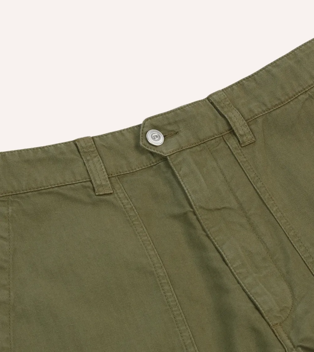 Olive Green Cargo Shorts