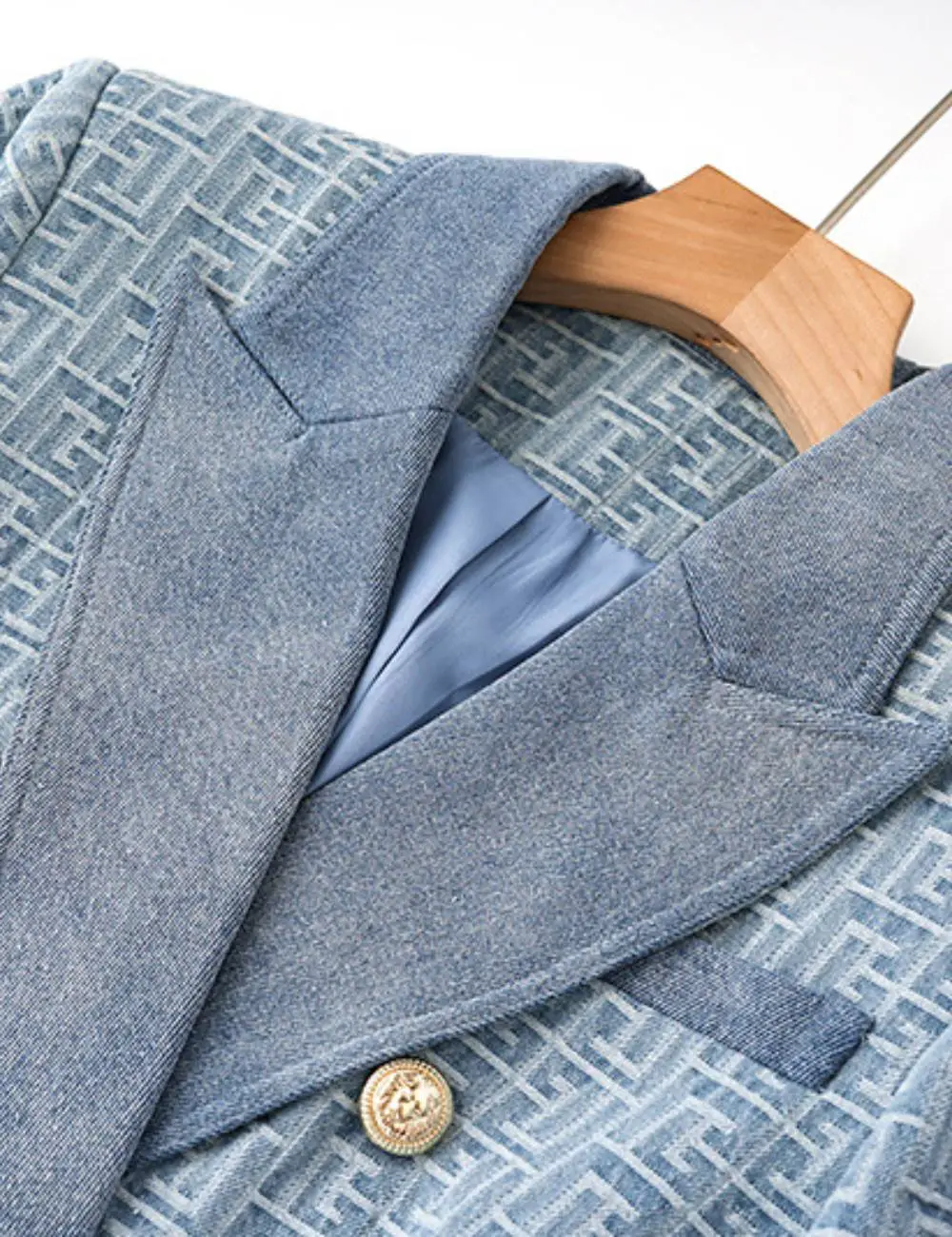 V Neck Long Sleeve Color Block Blazer