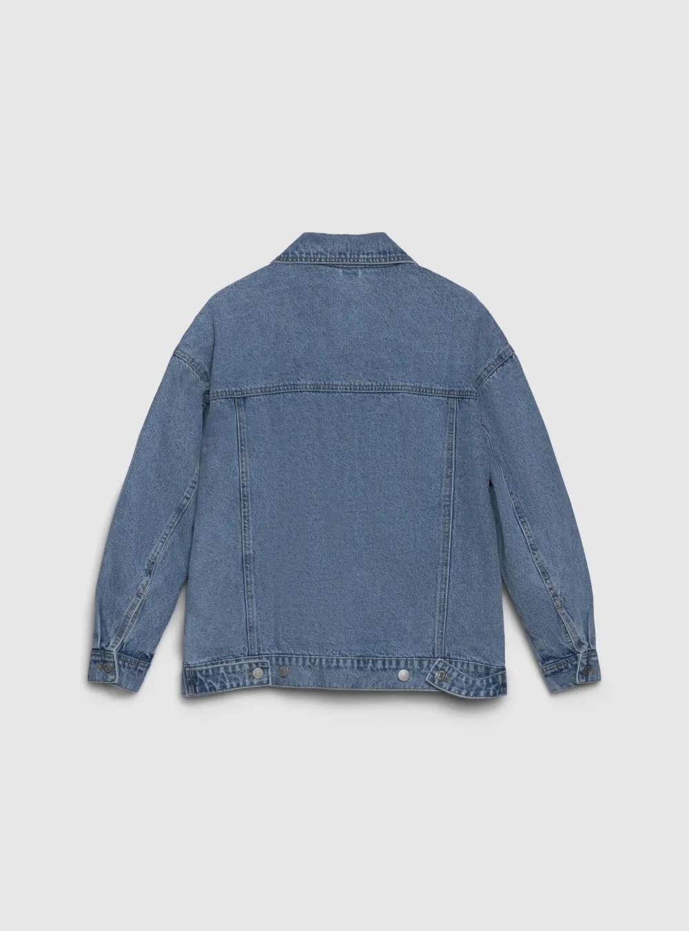 Relaxed Button Front Denim Jacket
