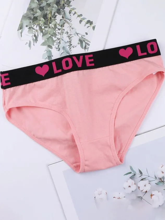 Love Letter Printed Underwear Low Waist Women's Triangle Pants