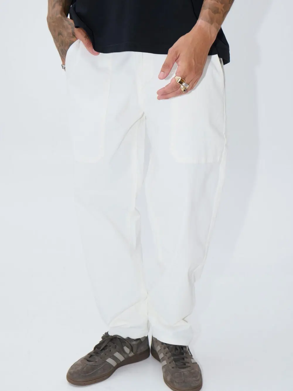 Simple And Soft Daily Slim Cotton White Pant