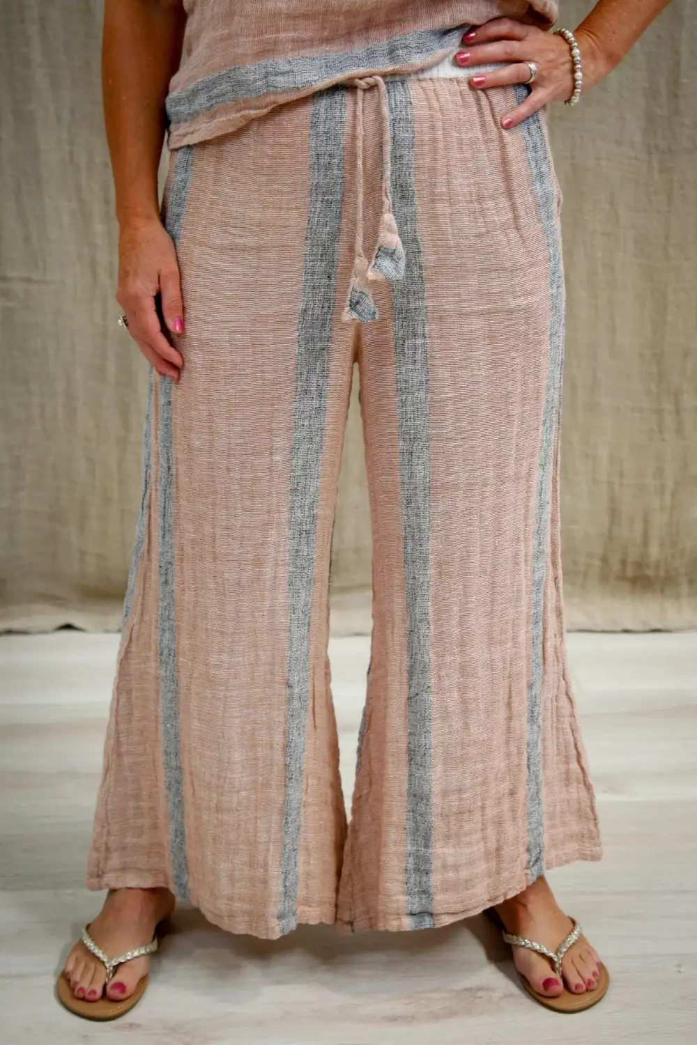 Alessa Wide Leg Pants Stripe