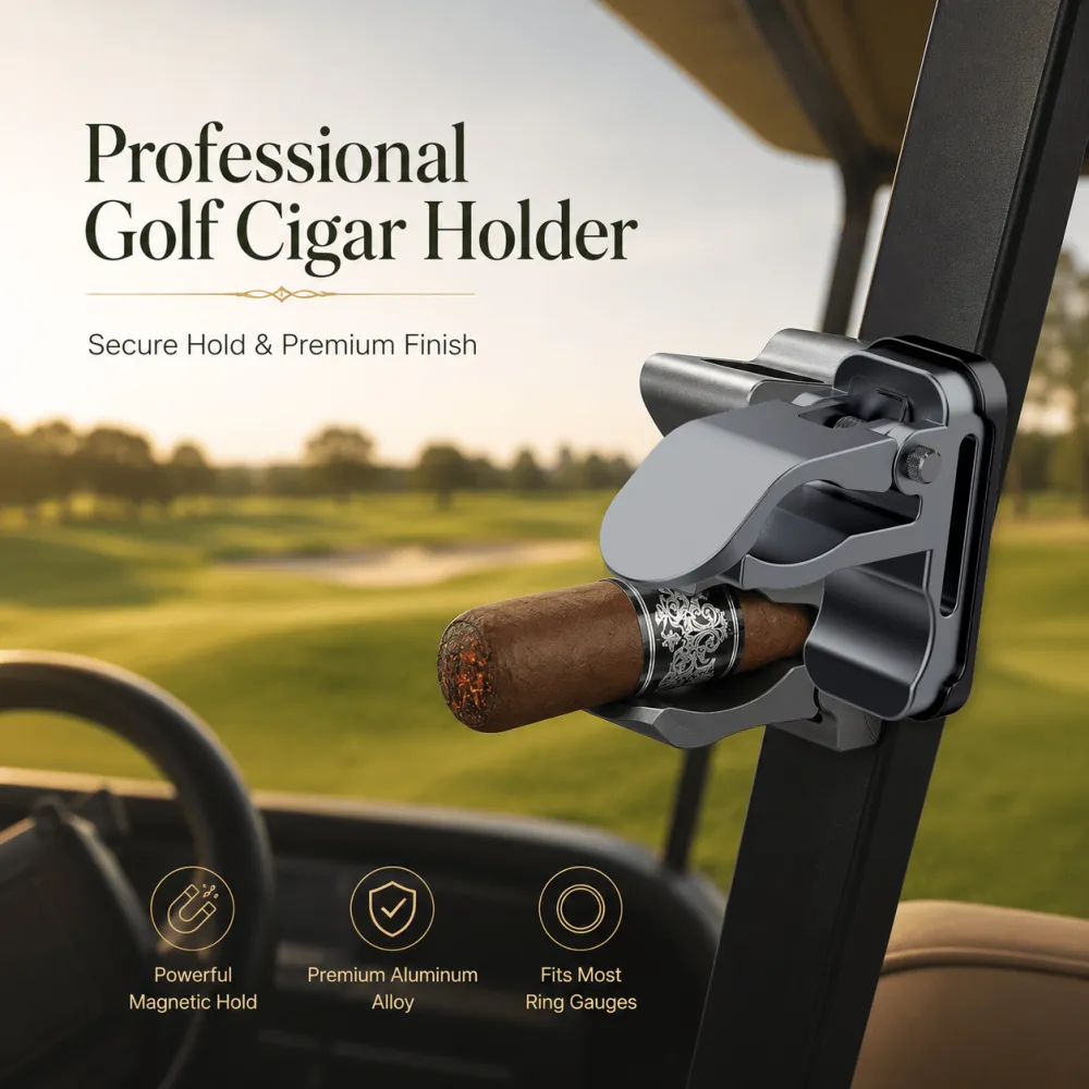 Magnetic Metal Cigar Holder Golf Cart Cigar Stand Fits 36-70 Ring Gauge Amazon Best Seller Export