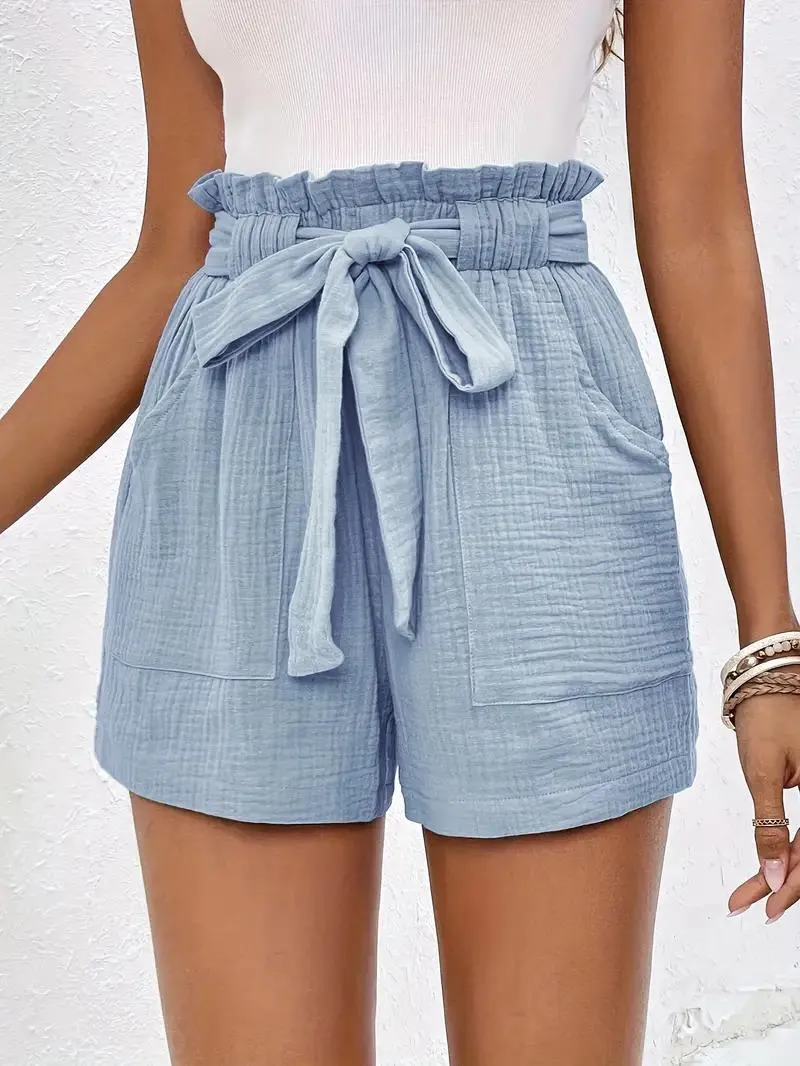 High Waisted Belted Shorts