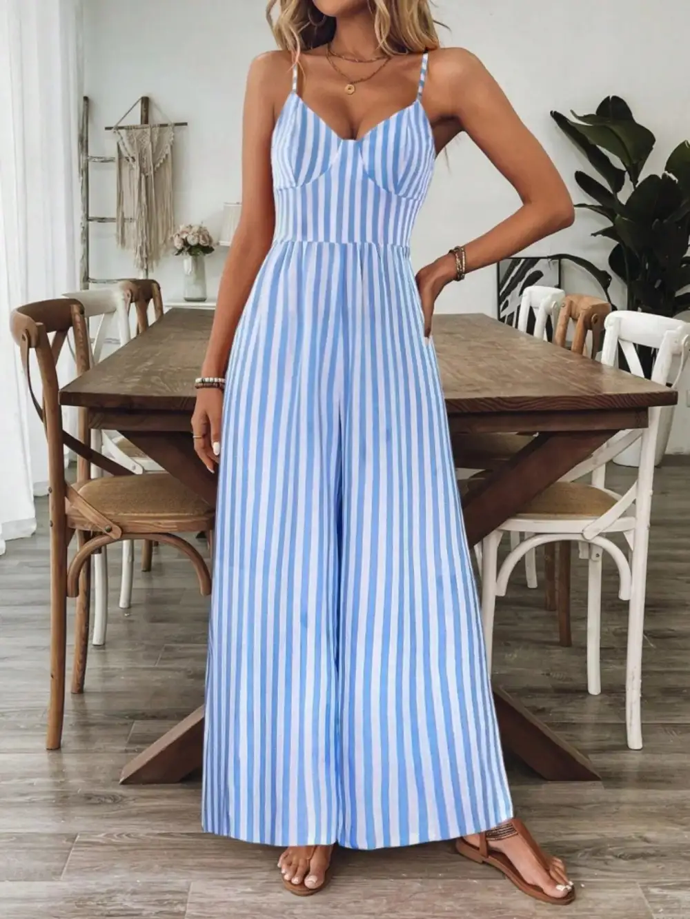 Wide Leg Spaghetti Jumpsuit