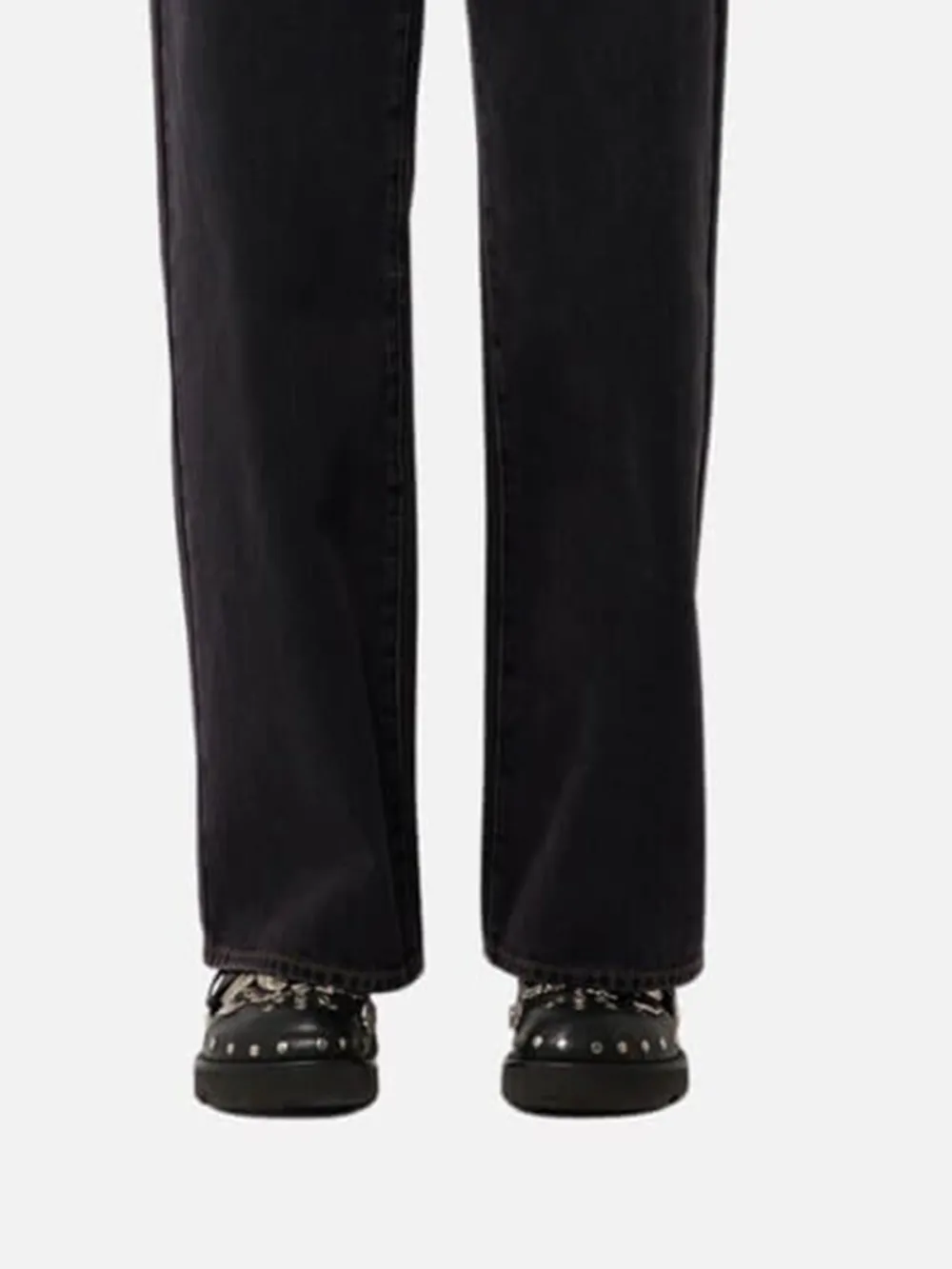 Washed Low-Rise Straight Jeans