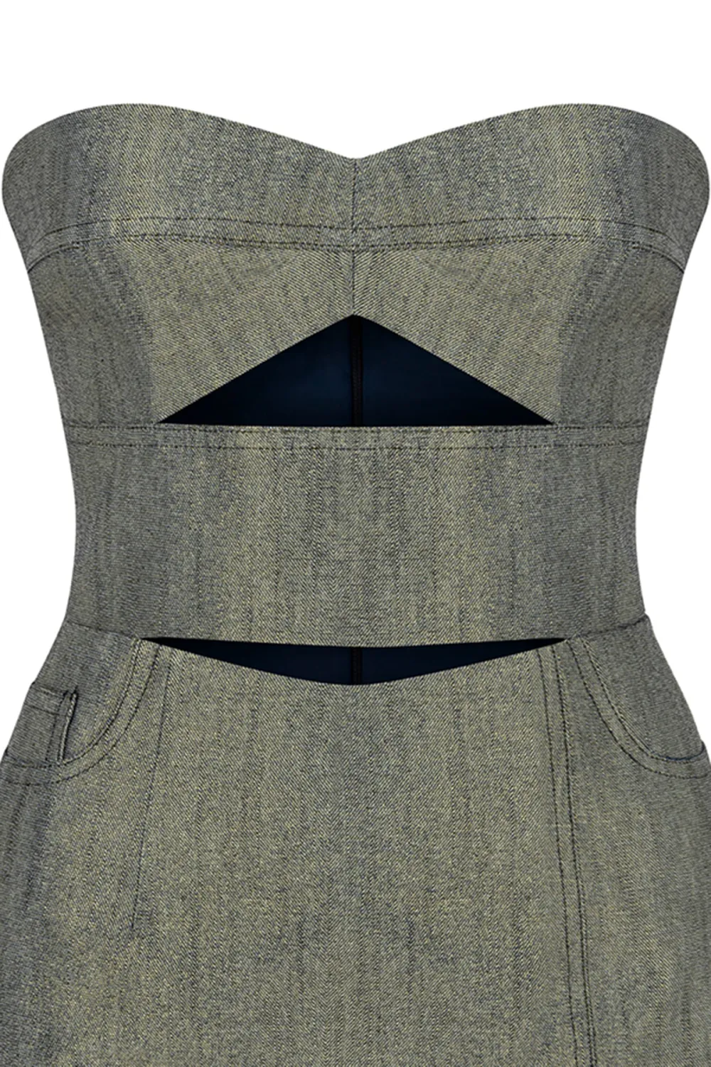 Strapless Mini Dress-Gold