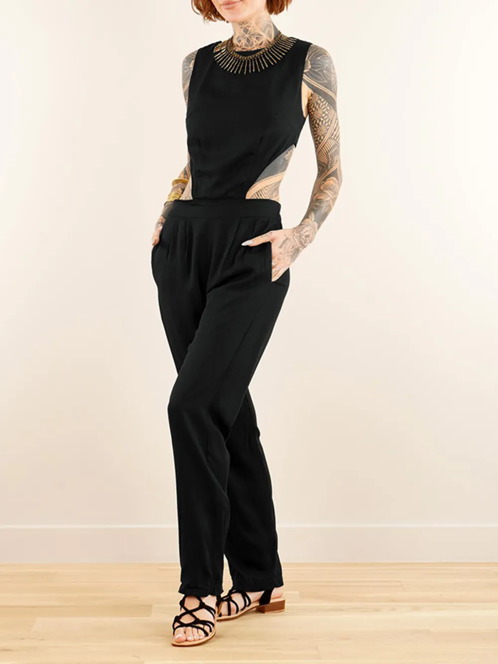 Bare Back Strappy Jumpsuit