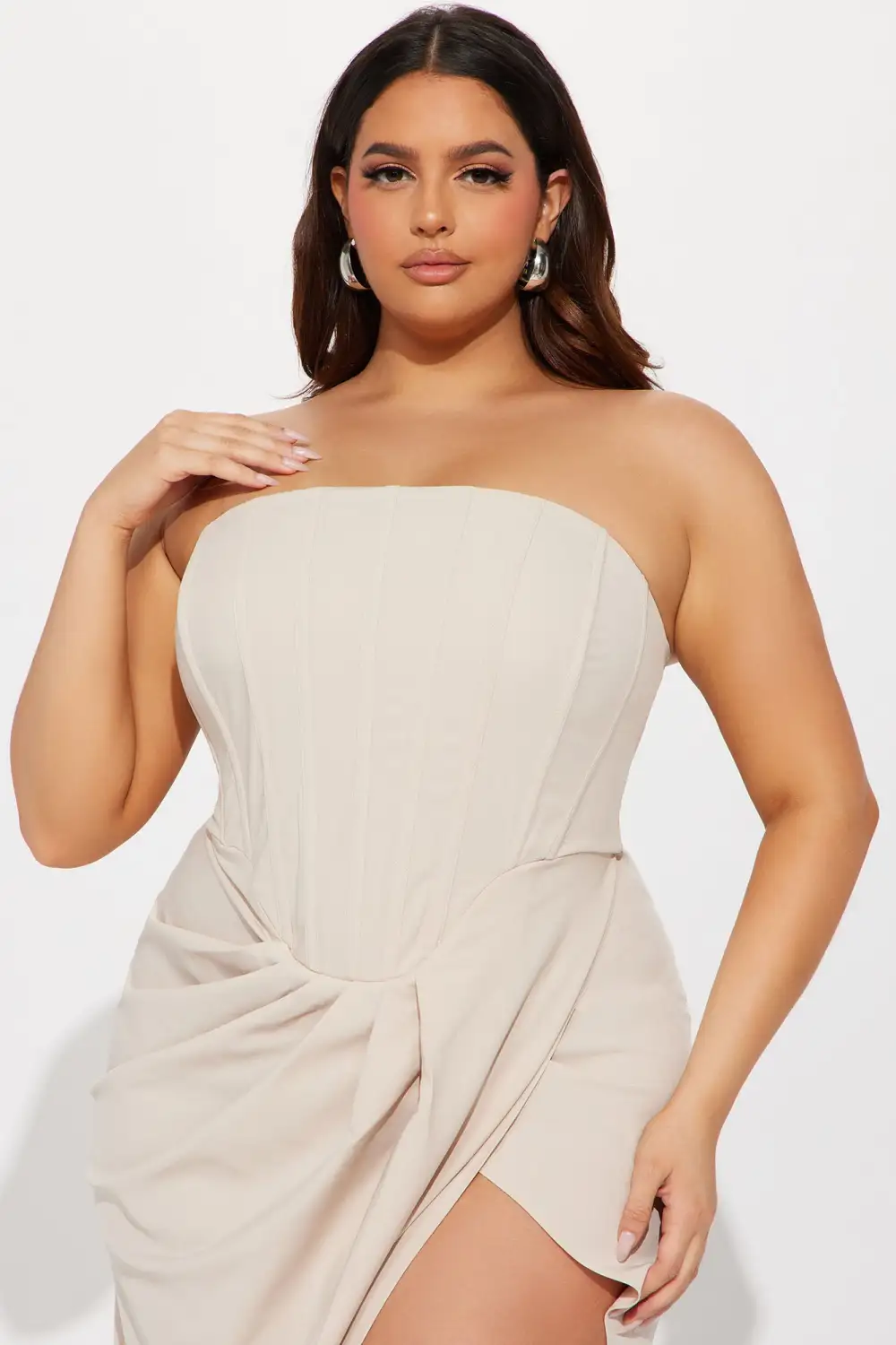 Athina Corset Maxi Dress - Nude