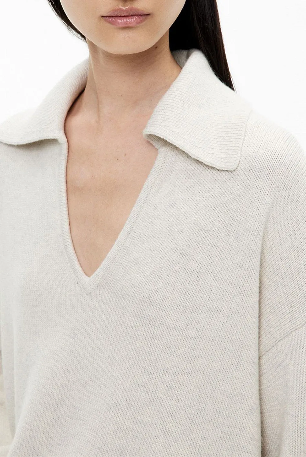 Deep V-Neck Blue Sweater