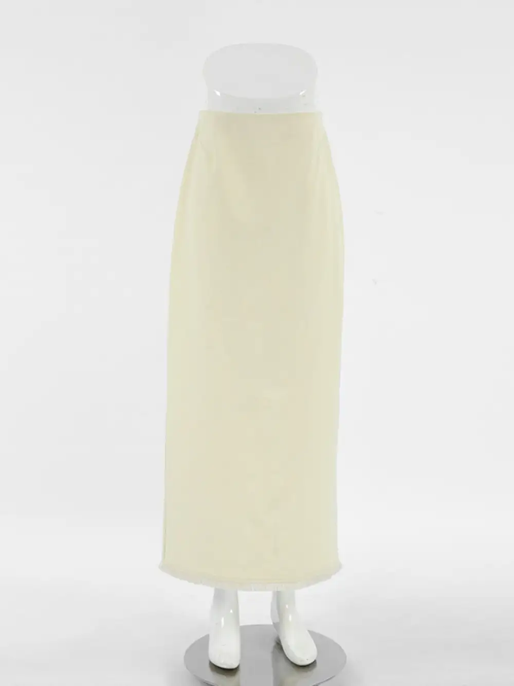 Cotton Blend Slit Skirt