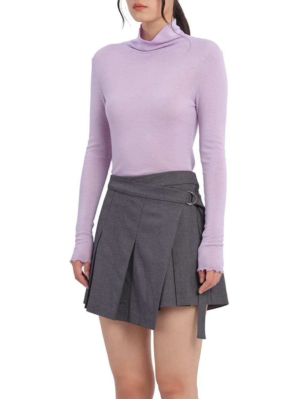 Slim Fit Turtle Neck Knit Top