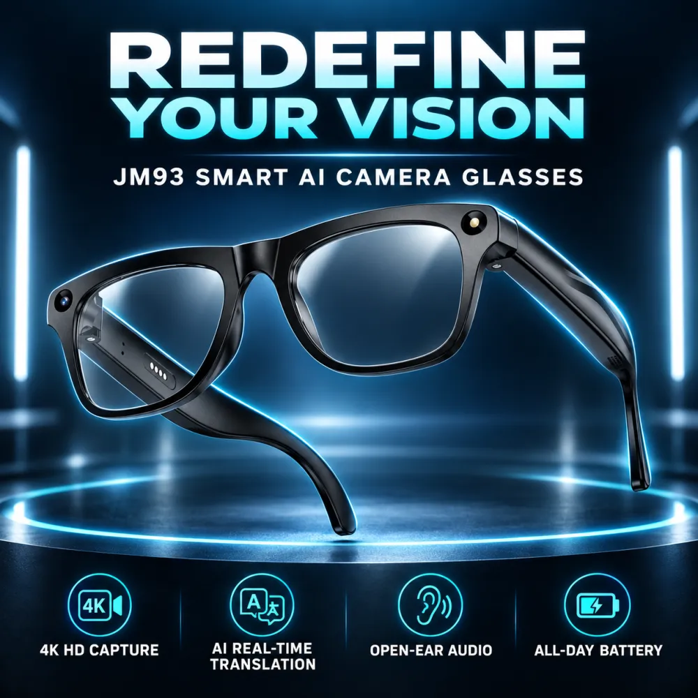AI Smart Glasses: Flagship AI Chip Translation, HD Camera, Auto Focus
