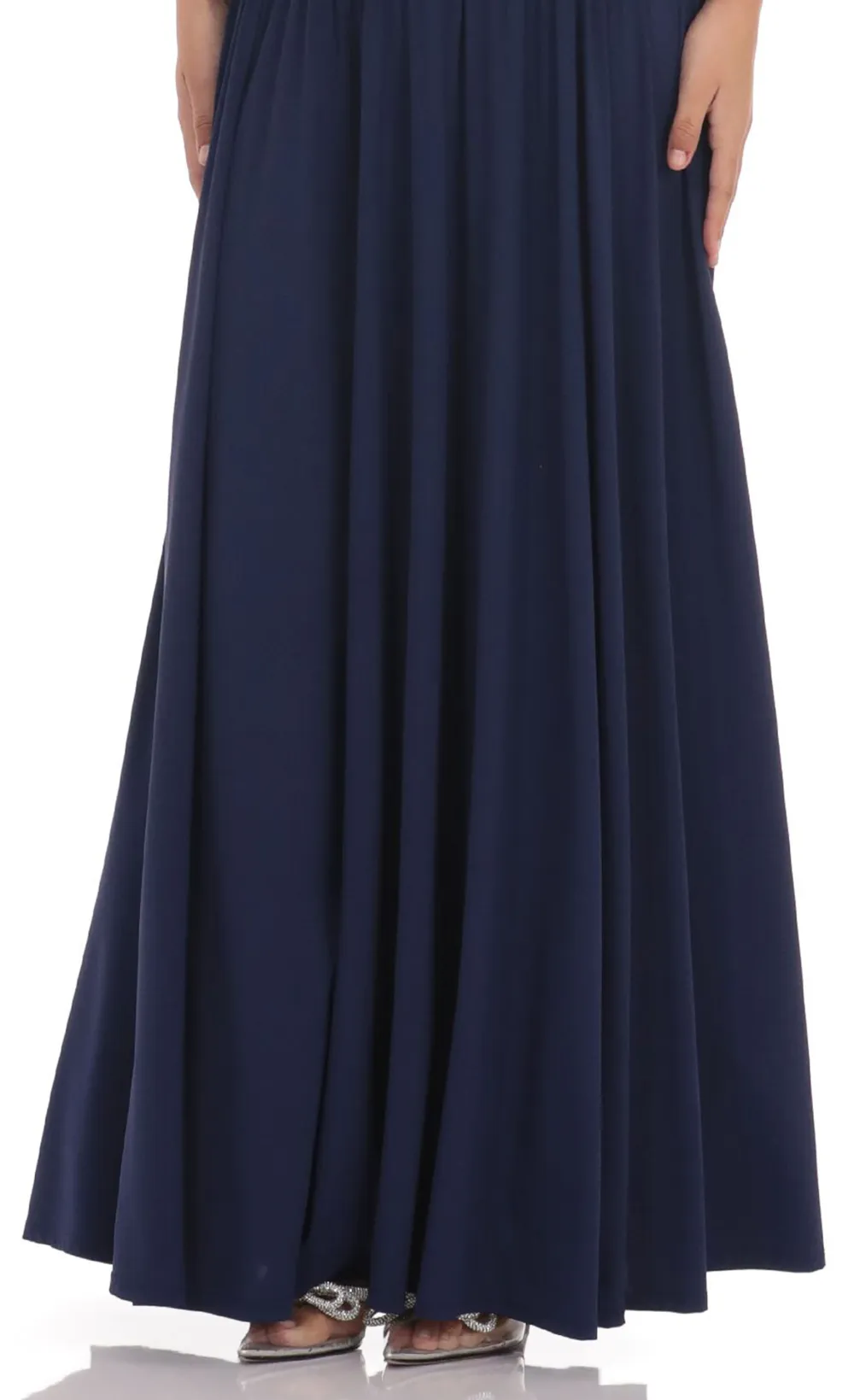 Halter Drop Waist Maxi Dress In Navy