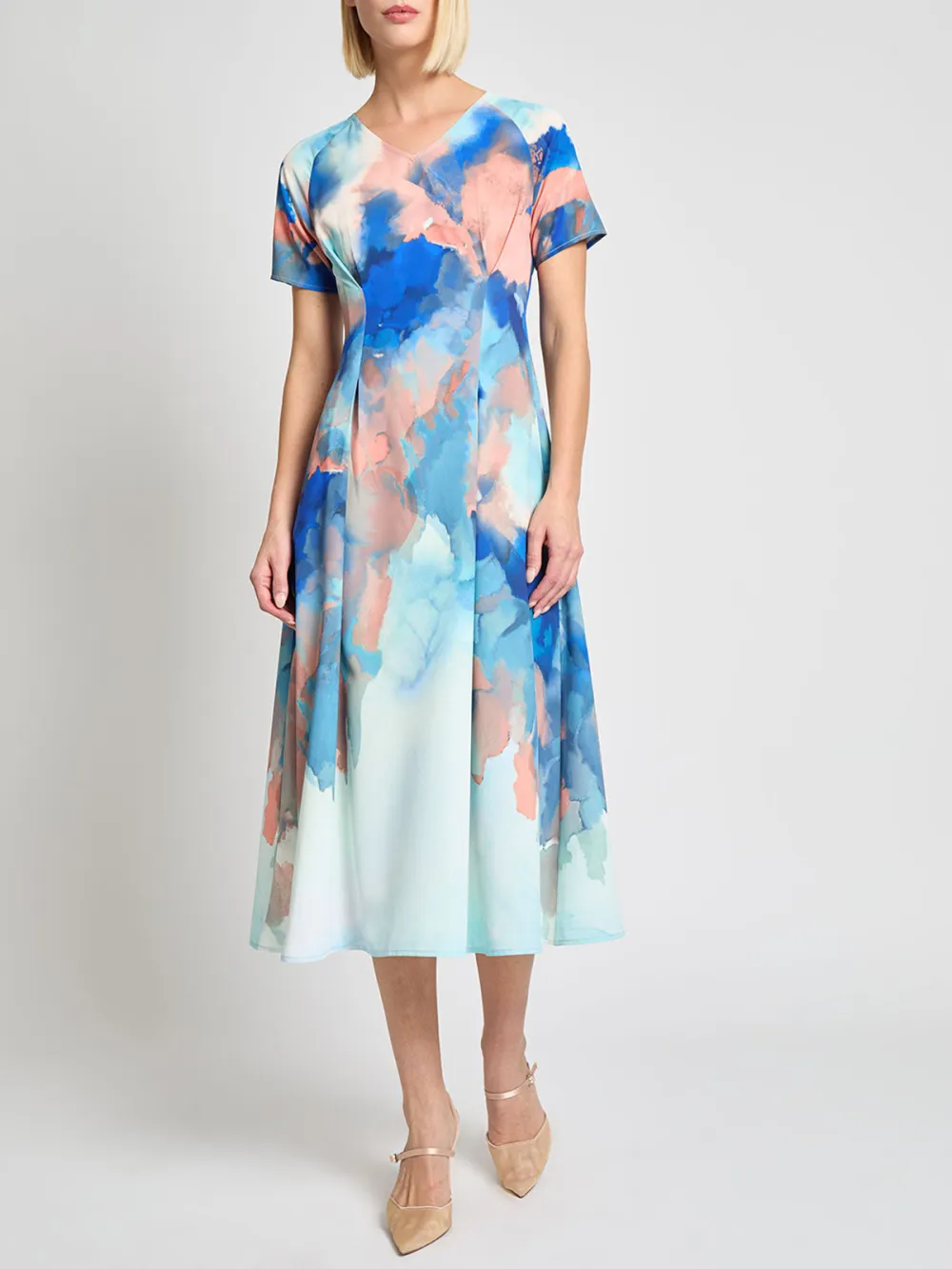 V-Neck Printed Dress