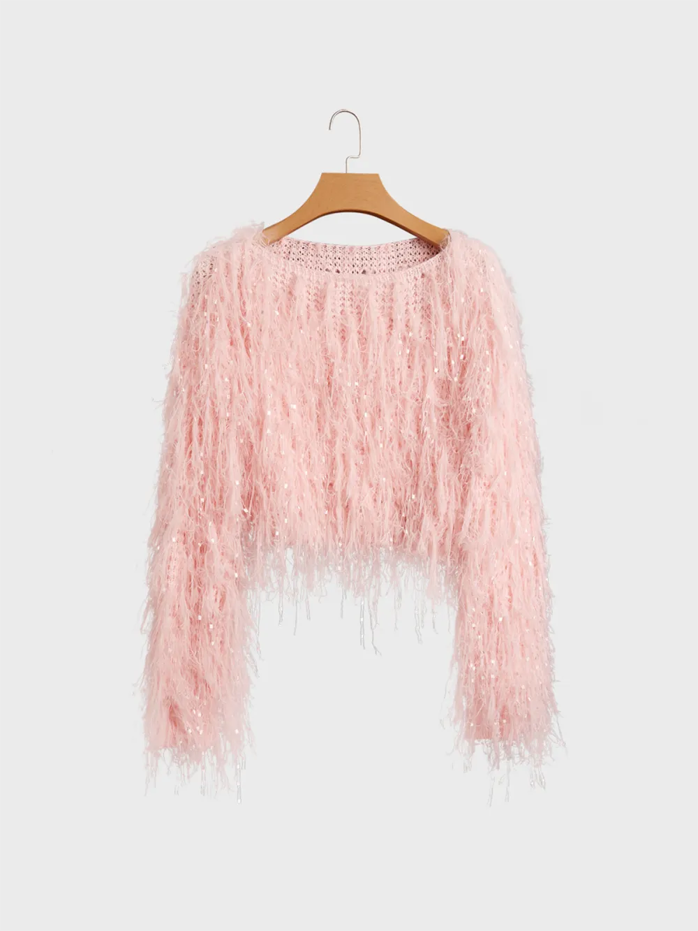 Knitted Hollow Out Hoodie Plain Long Sleeve Cardigan