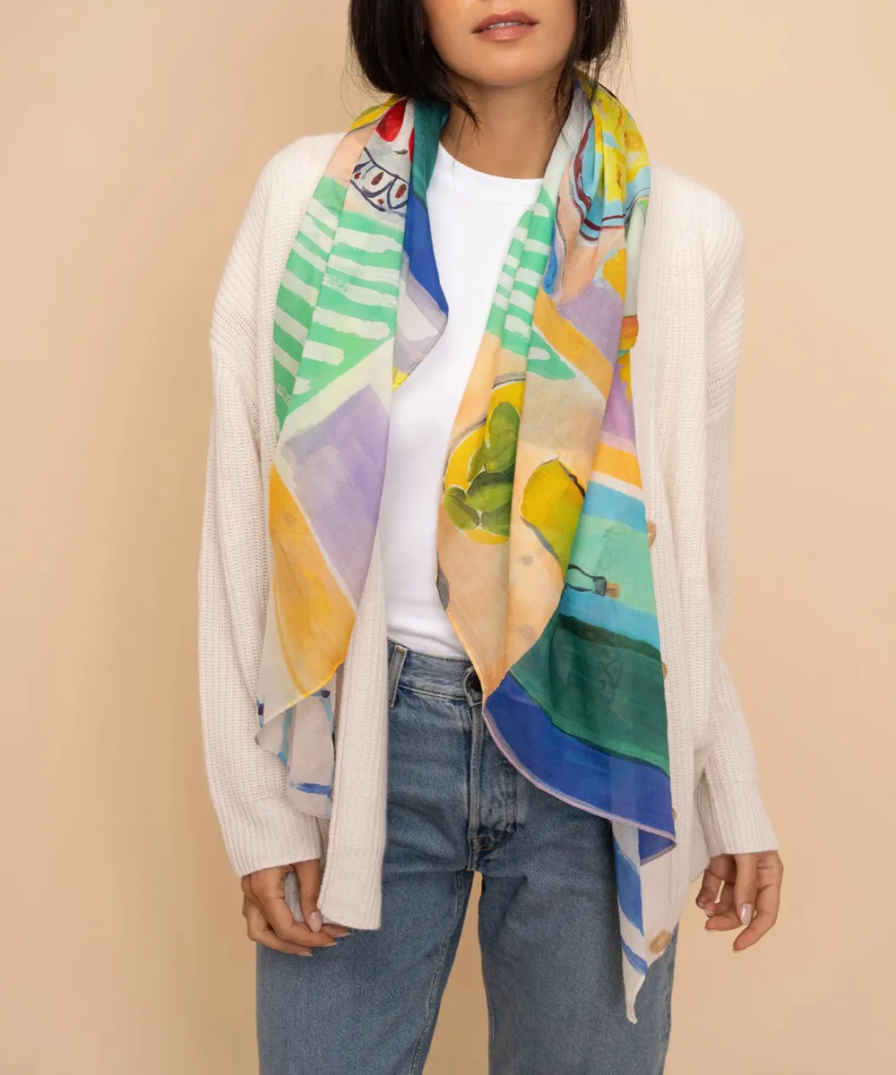 Multi Casual Style Oversized Square Scarf Wrap