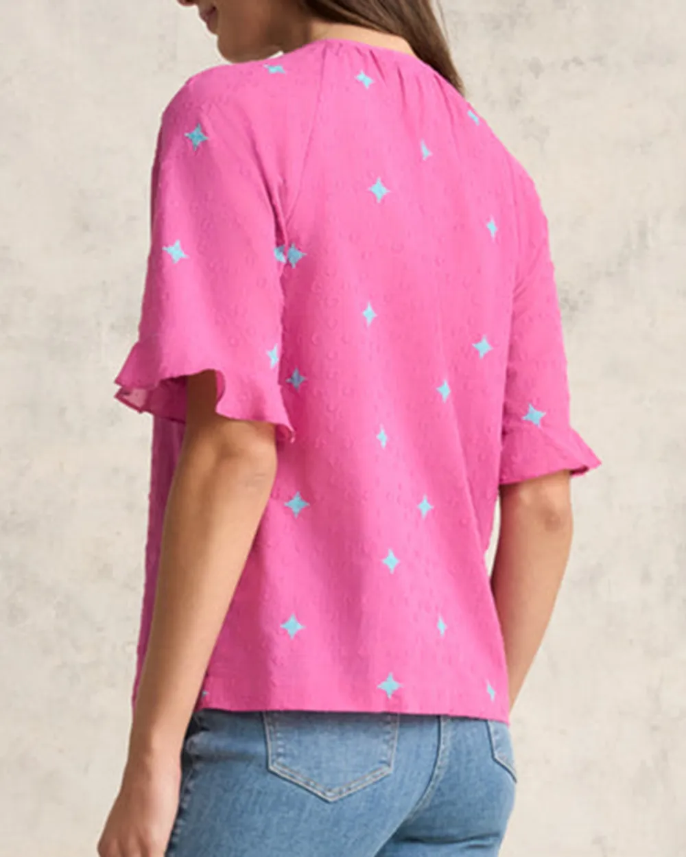 Rose Fuschia Embroidered Blouse