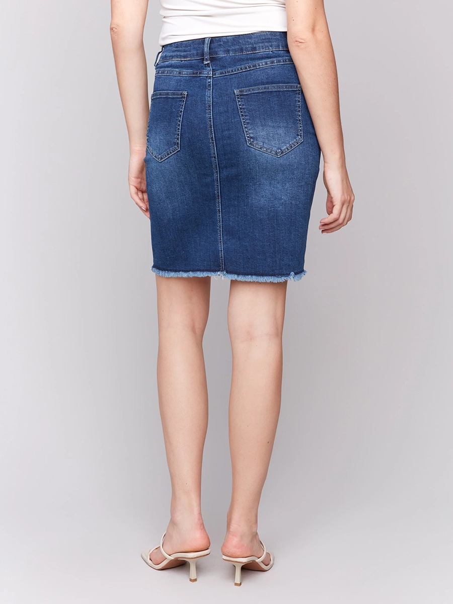 Stretch Slim Fit Basic Denim Skirt