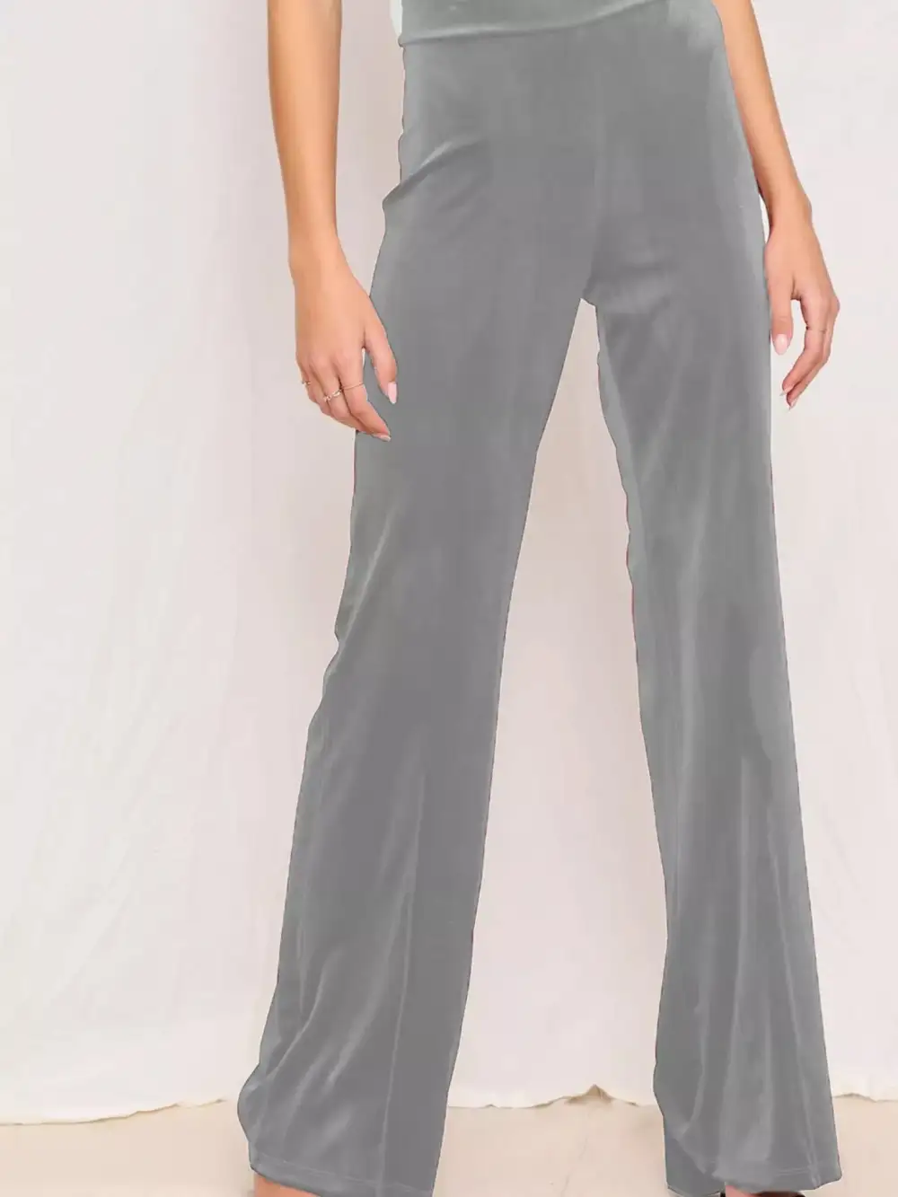 Full Size Velvet Wide Leg Pants