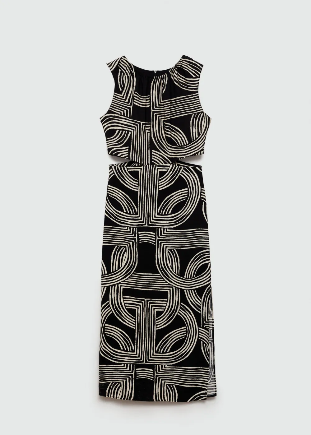 Printed dress with openings