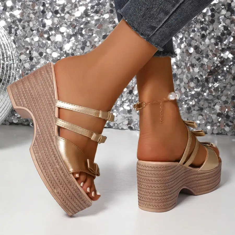 Classic Strappy Platform Wedge Sandals