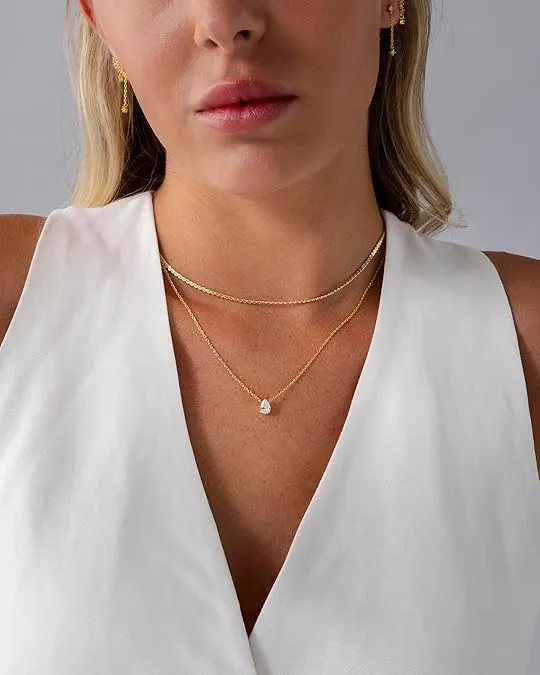 Ridged Halo Layered Necklace