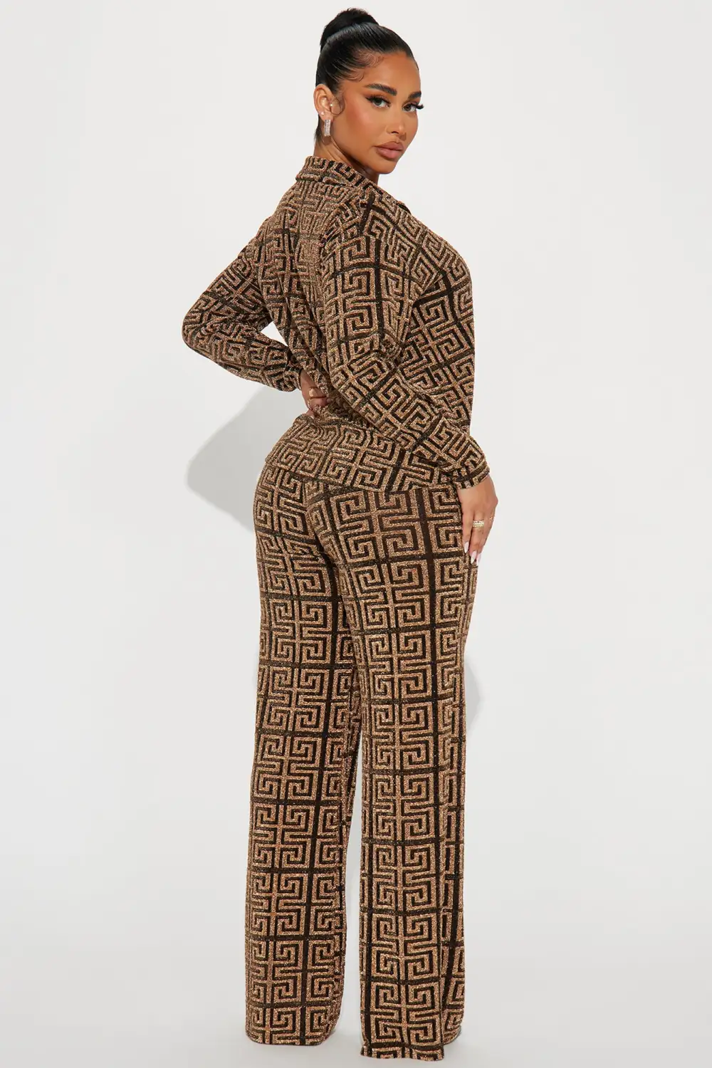 Gia Glitter Pant Set - Gold/combo