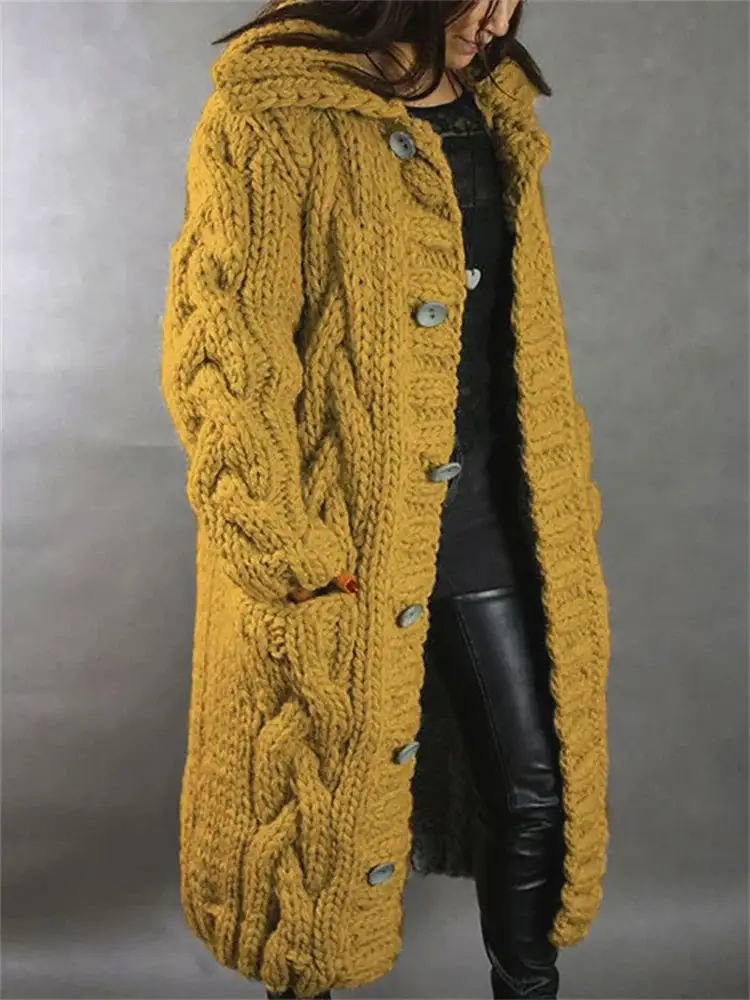Pearl-Button Plaid Knit Cardigan