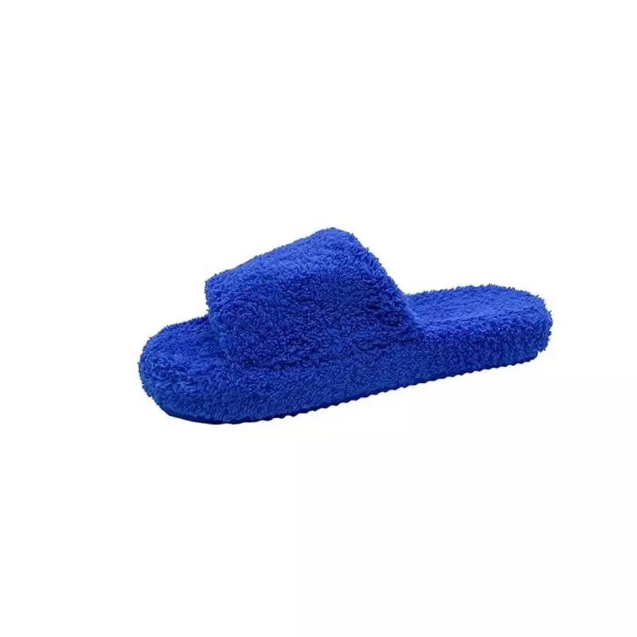 Textured Open Toe Platform Slippers