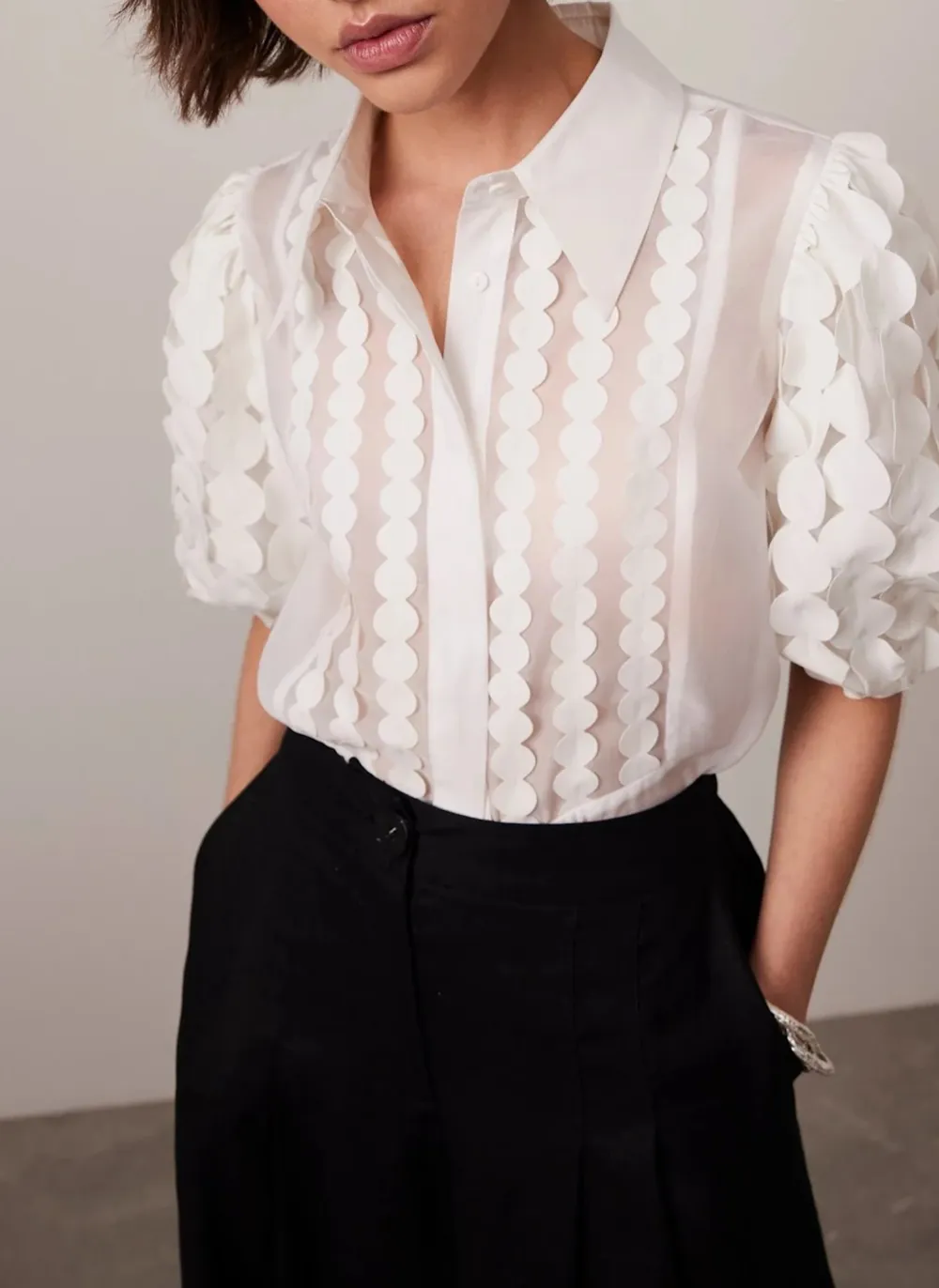 Casual Style Puff Sleeve Shirt