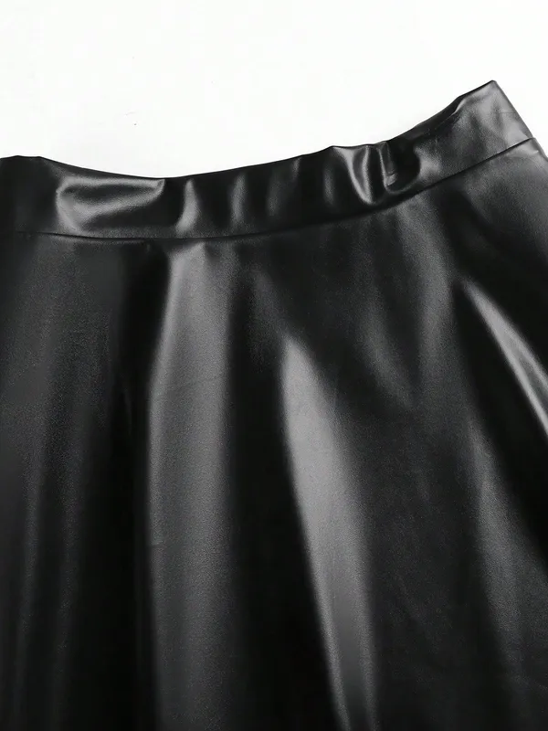 Women's Button Zipper Regular Fit Short Skirt