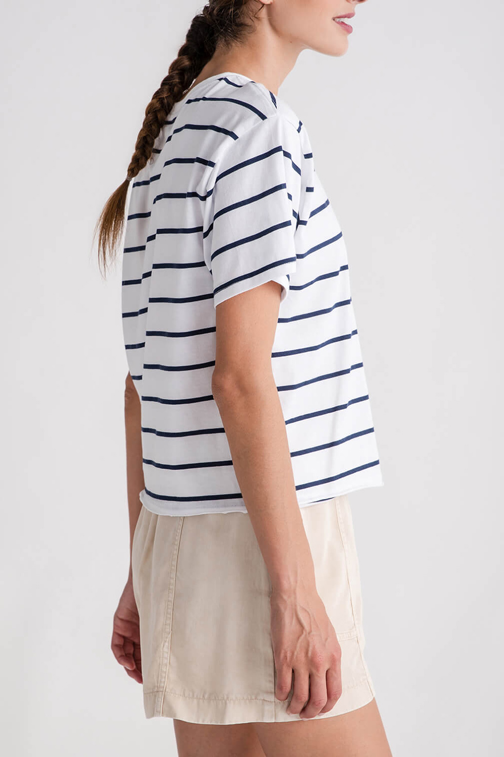 Thread and Supply Katelin Stripe Tee - whitenavy stripe