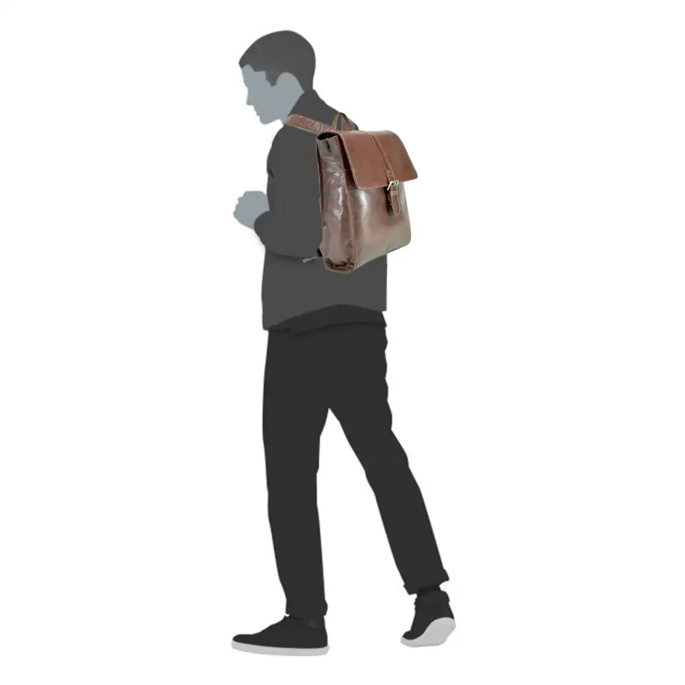 Laptop Compartment Leather Backpack