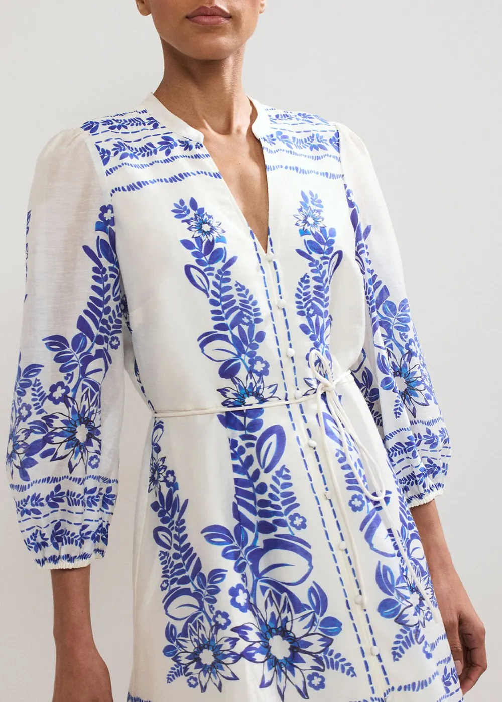 Loose Casual Art Print V-Neck Women's Dress
