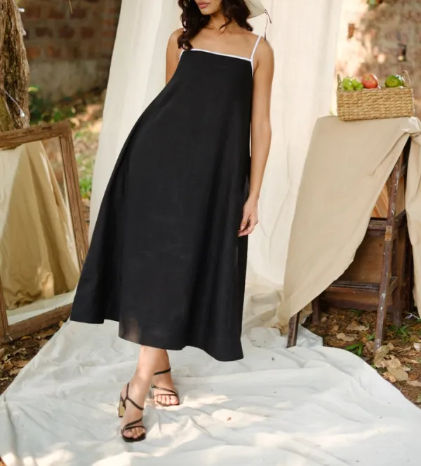 Linen Flowy Maxi Dress