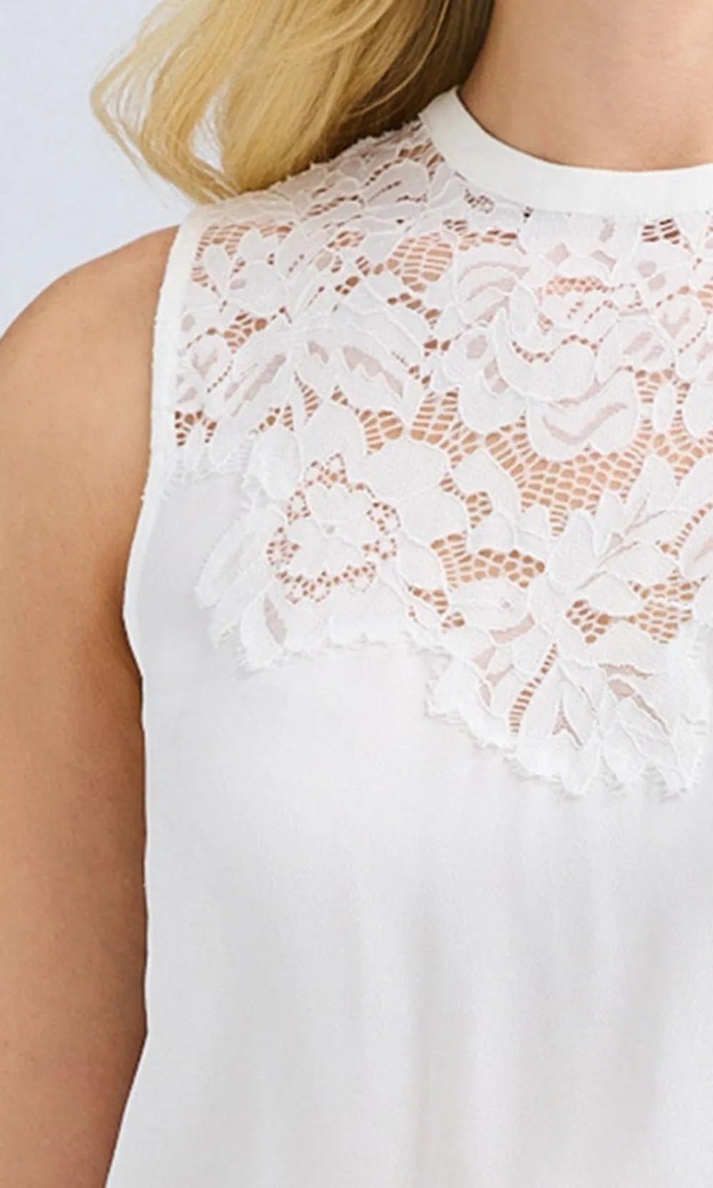 White Lace Combo Tank