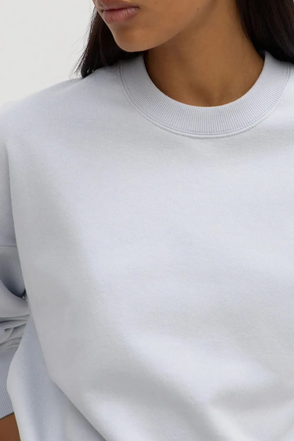 Ribbed Mouth Solid Color T-Shirt