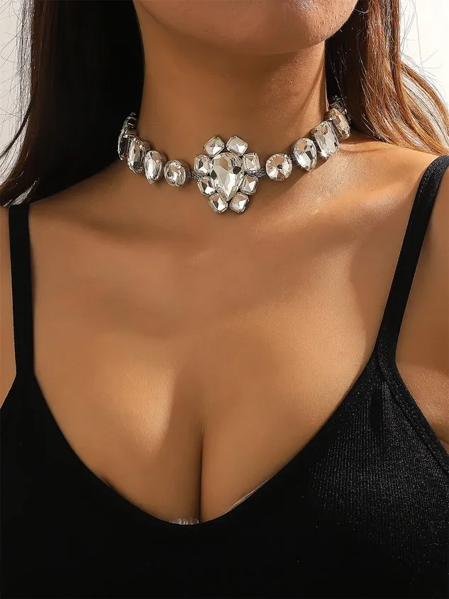 Shining Rhinestone Party Choker