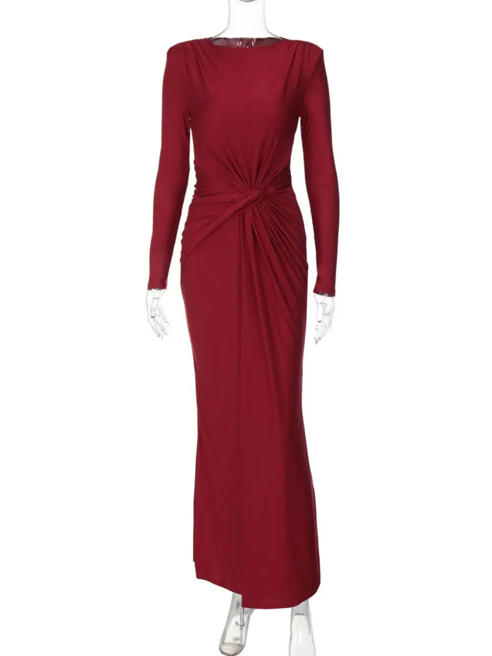 Ruched Long Sleeve Maxi Dress