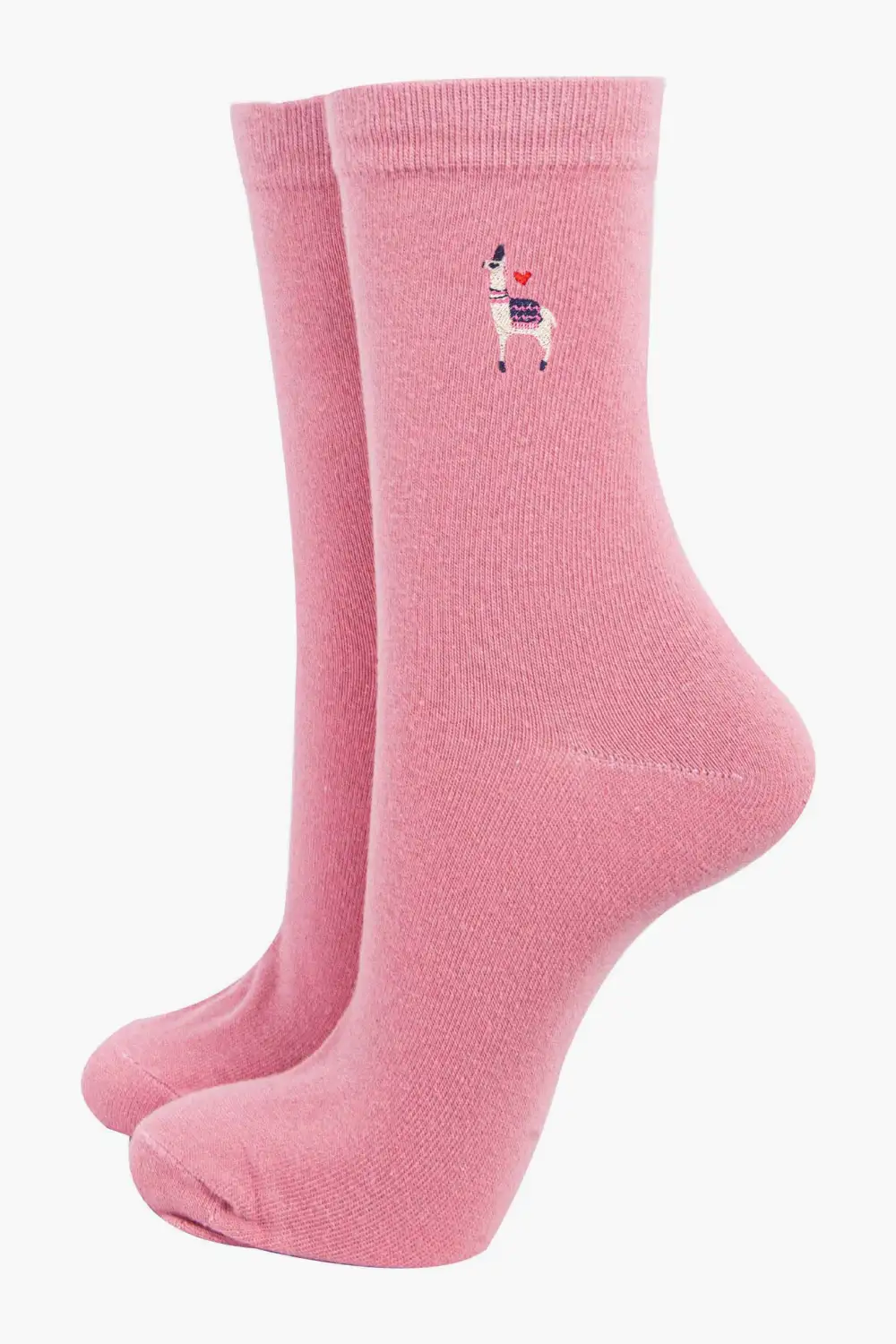 Women's Embroidered Ankle Llama Pattern Socks
