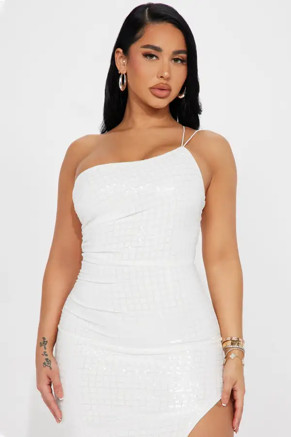 Samba Street One Shoulder Midi Dress - White
