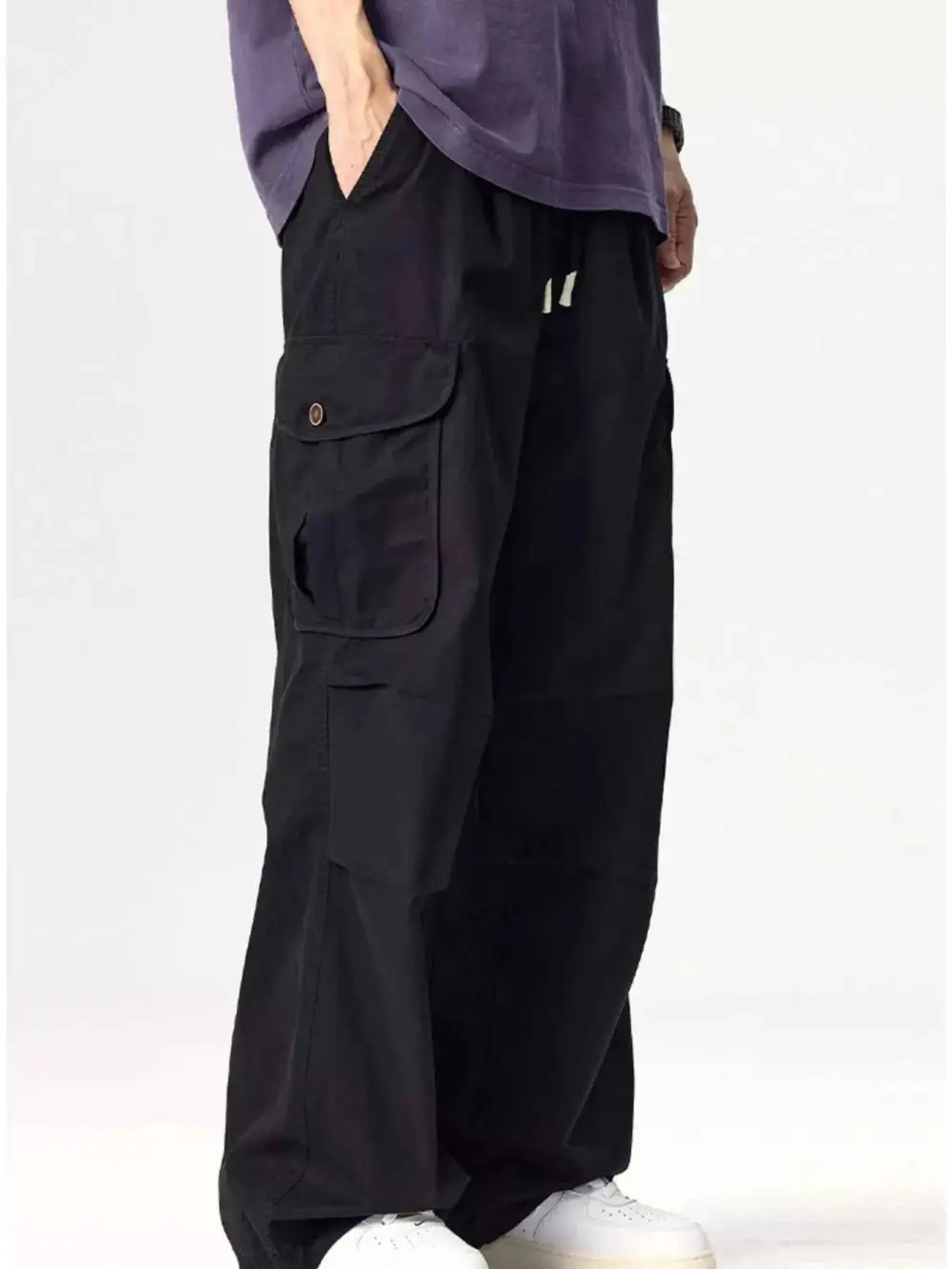 Everyday Drawstring Wide Leg Cargo Pants