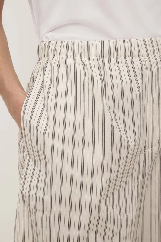 Cream & Smoke Striped Cotton Short