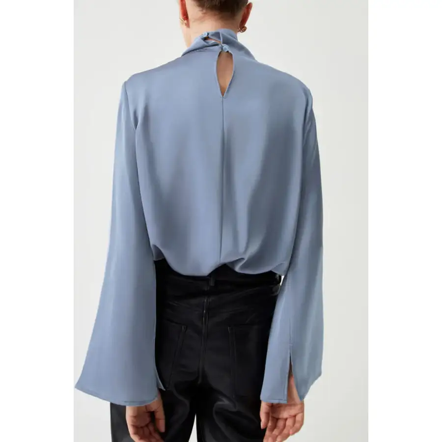 Cutout Turtleneck Long Sleeve Blouse