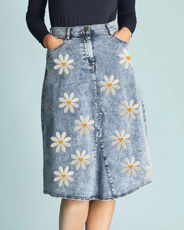 A-Line Denim Skirt