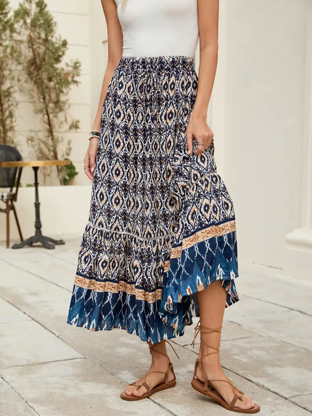 Bohemian Printed Maxi Skirt