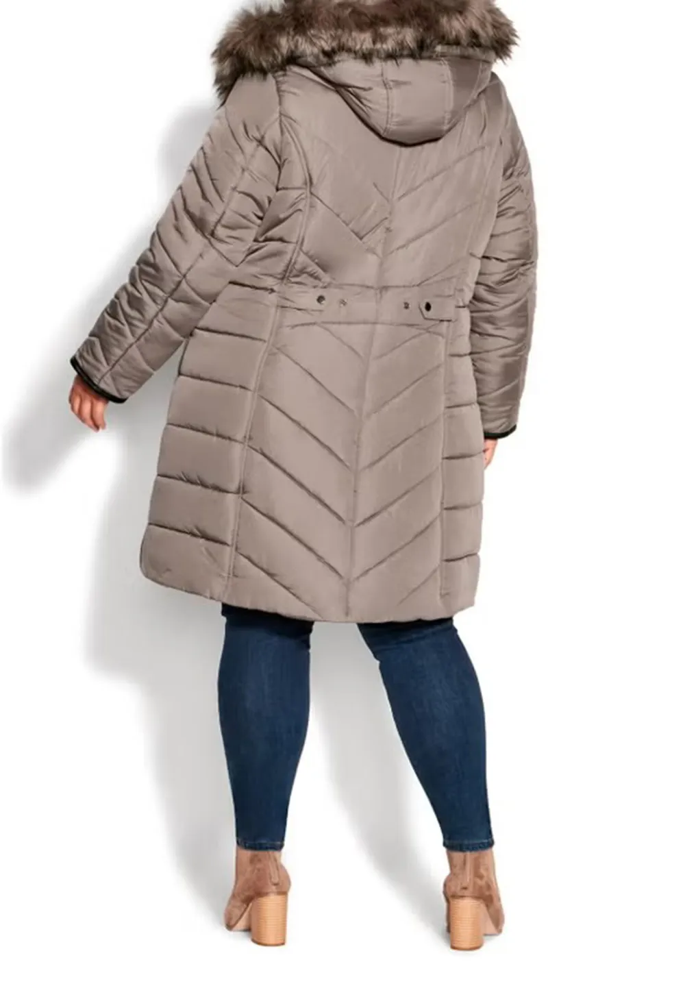 Double Zipper Mid Length Down Jacket