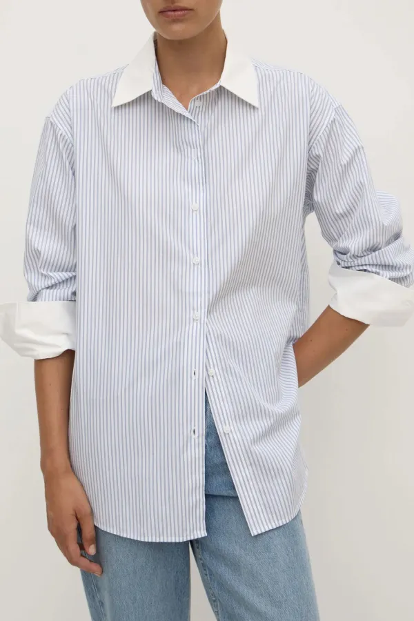 Striped Contrasting Button Up Shirt